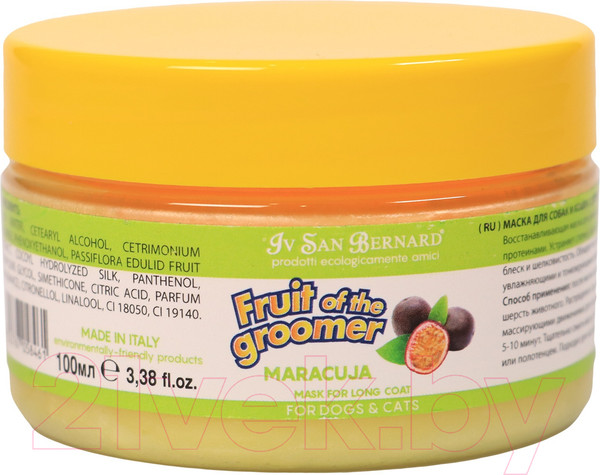 Изображение товара Маска для животных Iv San Bernard Fruit Of The Groomer Maracuja для длинной шерсти (100мл)