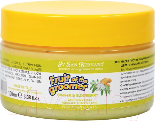 Изображение товара Маска для животных Iv San Bernard Fruit Of The Groomer Ginger&Elderbery противовоспалительная (100мл)