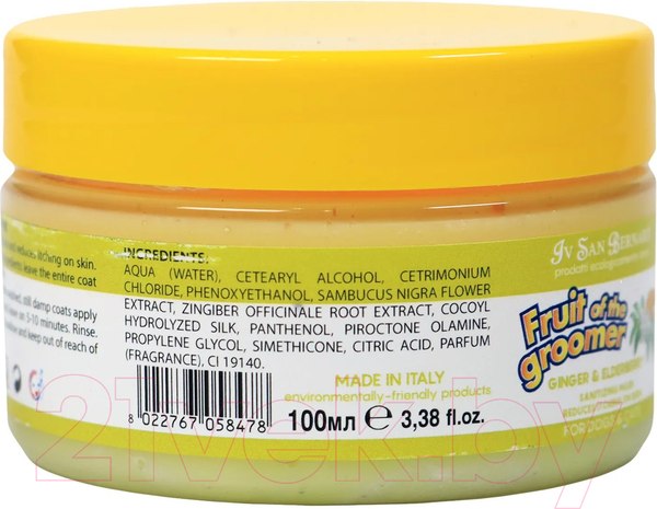 Изображение товара Маска для животных Iv San Bernard Fruit Of The Groomer Ginger&Elderbery противовоспалительная (100мл)