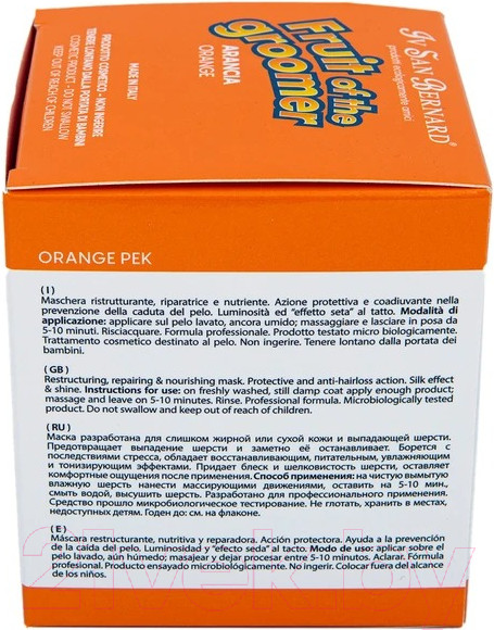 Изображение товара Маска для животных Iv San Bernard Fruit Of The Groomer Orange для слабой выпадающей шерсти (250мл)