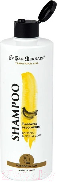 Изображение товара Шампунь для животных Iv San Bernard Traditional Line Banana для шерсти средней длины / NSHAB1000 (1л)