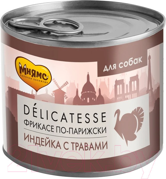 Изображение товара Влажный корм для собак Мнямс Паштет из индейки с травами для всех пород / 170906 (200гр)