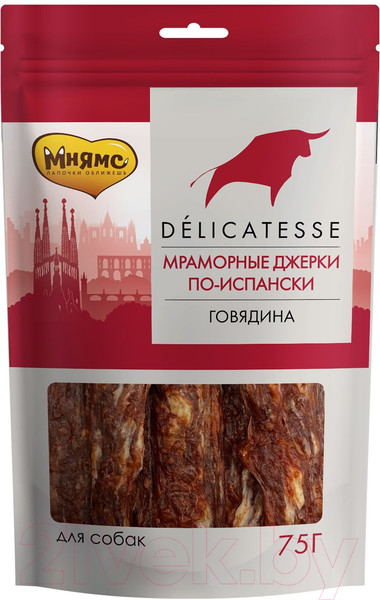 Изображение товара Лакомство для собак Мнямс Мраморные джерки по-испански / 175178 (75г)