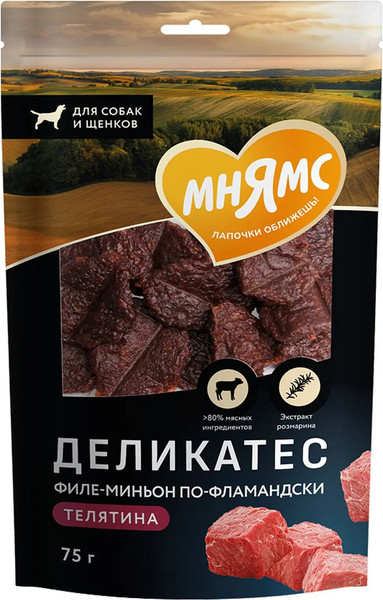 Изображение товара Лакомство для собак Мнямс Филе миньон по-фламандски / 709609 (75г)