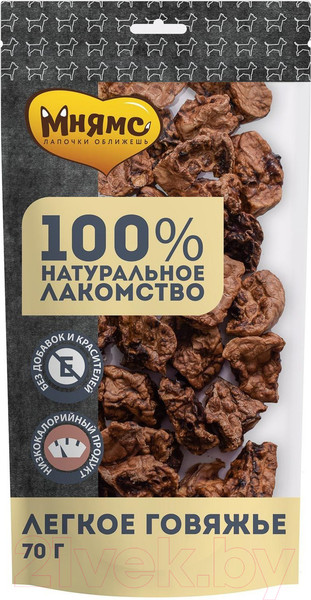 Изображение товара Лакомство для собак Мнямс Легкое говяжье / 705847 (70г)