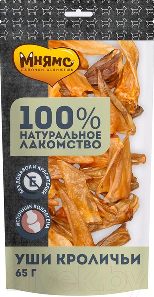 Изображение товара Лакомство для собак Мнямс Уши кроличьи / 706004 (65г)