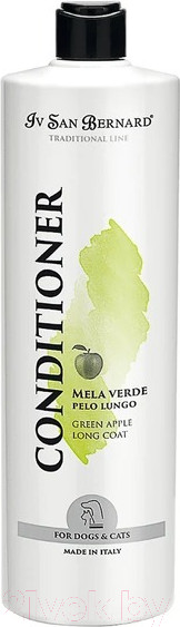 Изображение товара Кондиционер для животных Iv San Bernard Traditional Line Green Apple для длинной шерсти / NBALM1000 (1л)