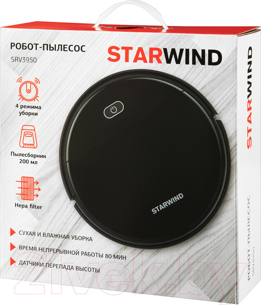 Изображение товара Робот-пылесос StarWind SRV3950 (черный)