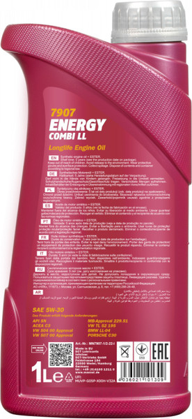 Изображение товара Моторное масло Mannol Energy Combi LL 5W30 API SN/ MN7907-1 (1л)