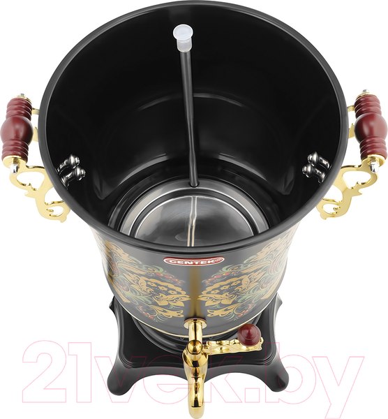 Изображение товара Электросамовар Centek CT-0092 B (черный/рисунок/золото)