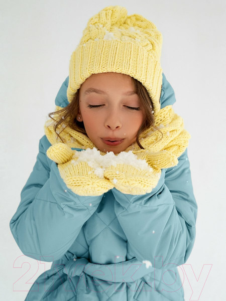 Изображение товара Пальто детское Amarobaby Pretty / AB-OD23-PRETTY29/19-128 (голубой, р.128-134)