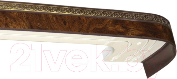 Изображение товара Карниз для штор LEGRAND Галант Neo Флора 3.2 с поворотами / 48066852 (корень ореха)