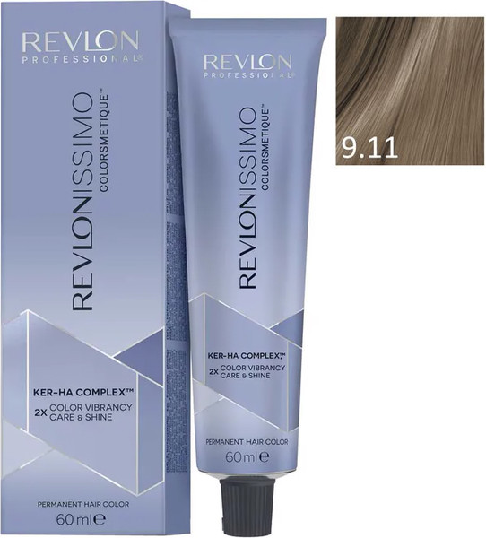 Изображение товара Крем-краска для волос Revlon Professional Revlonissimo Colorsmetique 9.11 (60мл, очень светлый блонд пепельный)