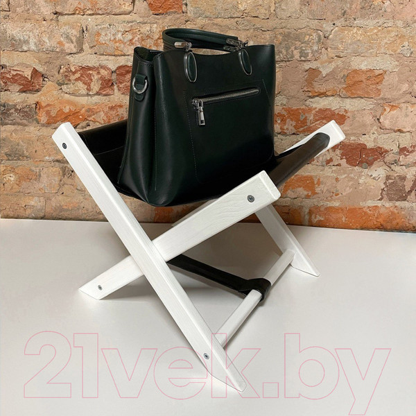 Изображение товара Подставка для сумки ОМурМебель Латте люкс 118 (черный глянец, экокожа)