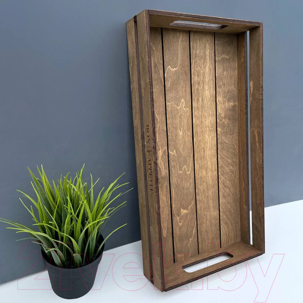 Изображение товара Поднос ОМурМебель Bonappetit С рейками (коричневый)