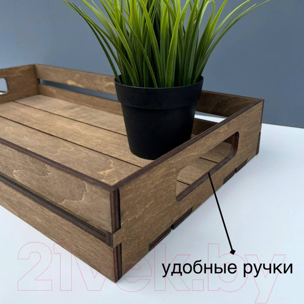 Изображение товара Поднос ОМурМебель Bonappetit С рейками (коричневый)