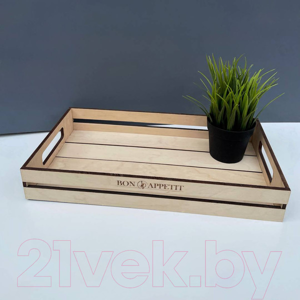 Изображение товара Поднос ОМурМебель Bonappetit С рейками (бежевый)