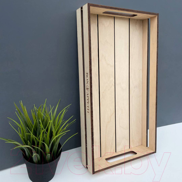 Изображение товара Поднос ОМурМебель Bonappetit С рейками (бежевый)