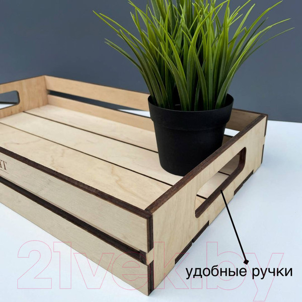 Изображение товара Поднос ОМурМебель Bonappetit С рейками (бежевый)