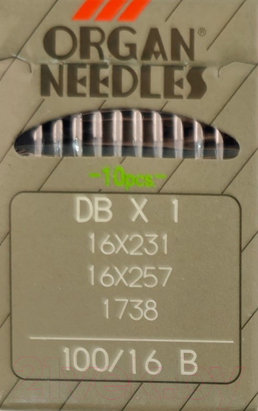 Изображение товара Набор игл для промышленной швейной машины Organ DBx1 100 B (SUK) ORG-10 (для высокоэластичных тканей)