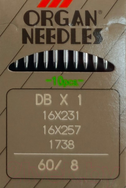 Изображение товара Набор игл для промышленной швейной машины Organ DBx1 60 ORG-10 (универсальные)
