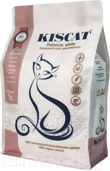 Изображение товара Наполнитель для туалета Kiscat Premium White (7л)