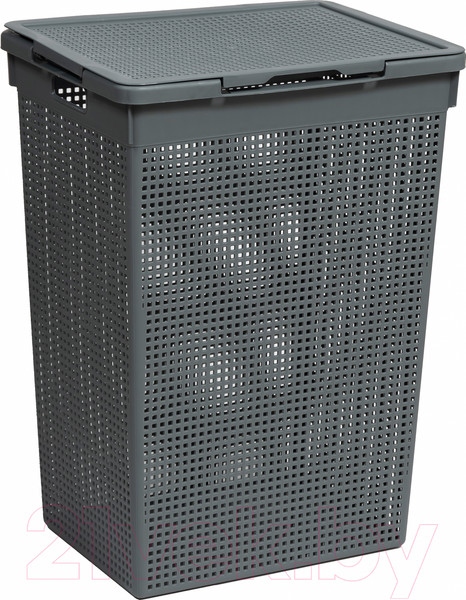 Изображение товара Корзина для белья Violet Лофт с крышкой / 566018 (60л, серый)