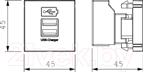 Изображение товара Розетка OBO Bettermann MTG-2UC1.2 RW1 / 6105291 (белый)
