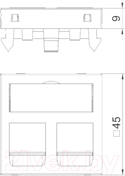 Изображение товара Лицевая панель OBO Bettermann DTG-2RM RW1 2M / 6119292 (белый)