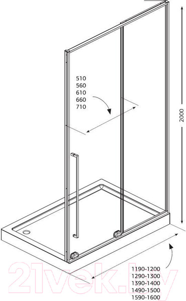 Изображение товара Душевая дверь Allen Brau Priority Fantasy 2.0 3.11008.31 / 312660 (черный матовый)