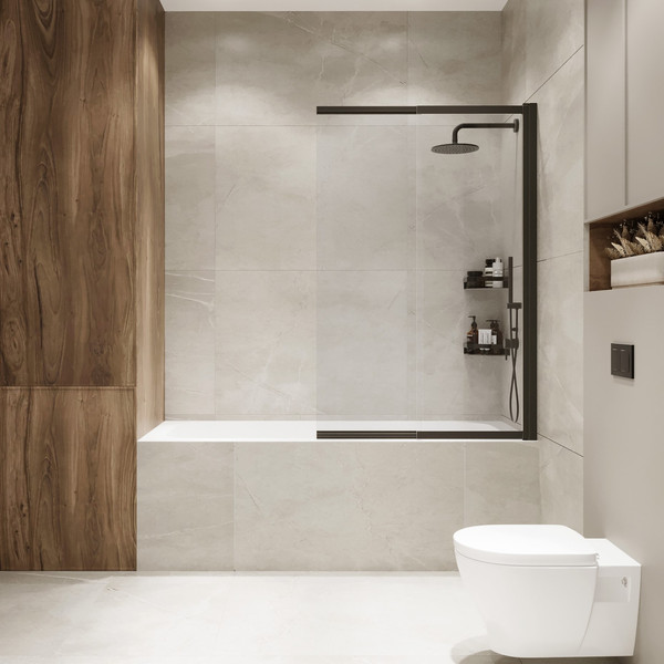 Изображение товара Стеклянная шторка для ванны Benetto BEN_801_BL_C