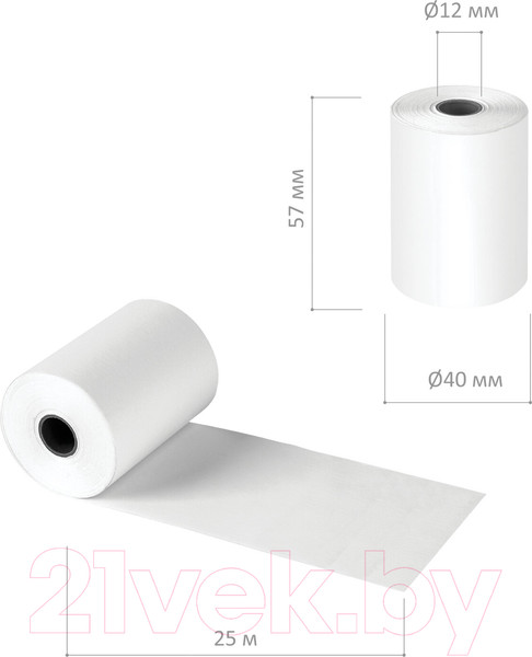 Изображение товара Набор чековых лент Brauberg Термобумага / 115375 (50шт)