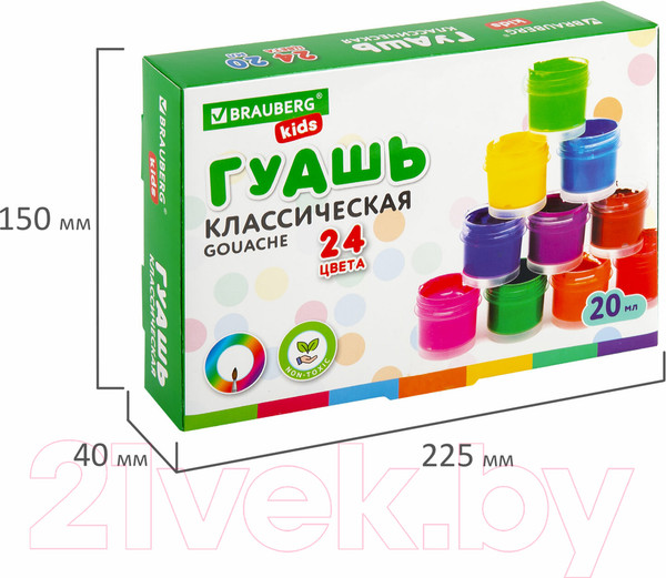 Изображение товара Гуашь Brauberg Kids New / 192380 (24цв)