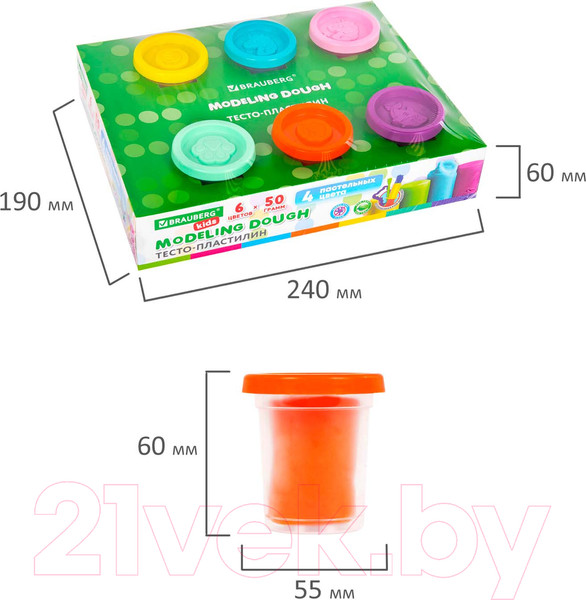 Изображение товара Набор для лепки Brauberg Kids / 106719 (6цв)