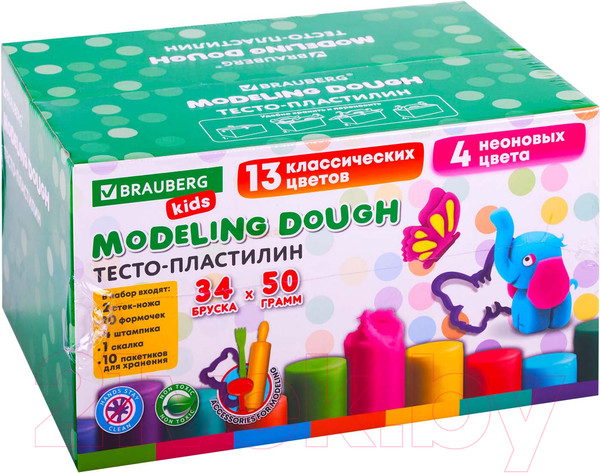 Изображение товара Набор для лепки Brauberg Kids / 106723 (34шт)