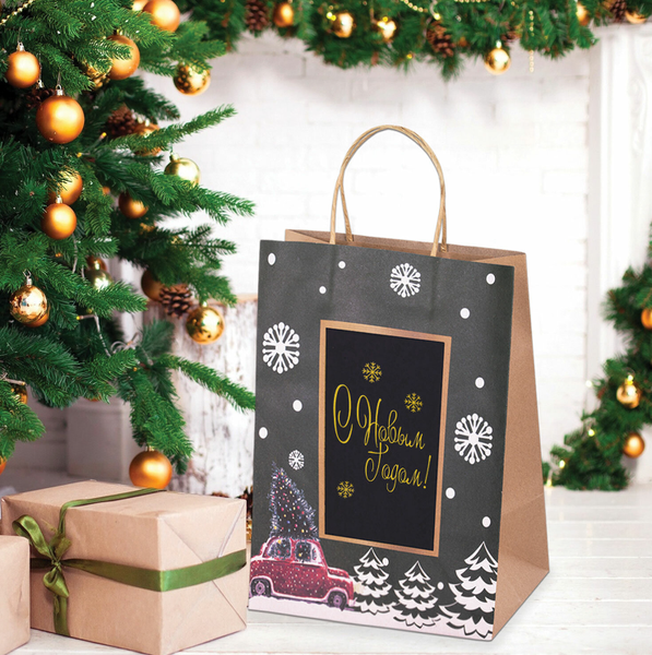 Изображение товара Набор пакетов подарочных Золотая сказка Ny Kraft / 591967 (6шт)