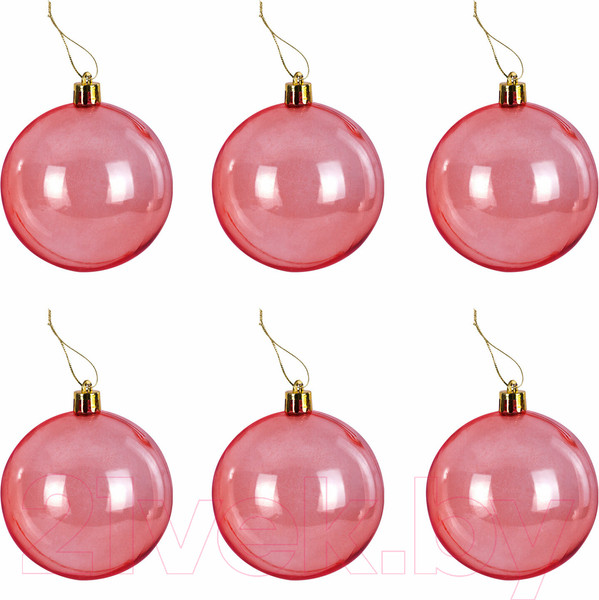 Изображение товара Набор шаров новогодних Золотая сказка Eden Colors / 591978 (24шт, красный/жемчужный)