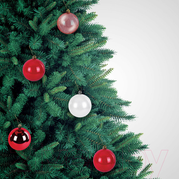 Изображение товара Набор шаров новогодних Золотая сказка Eden Colors / 591978 (24шт, красный/жемчужный)