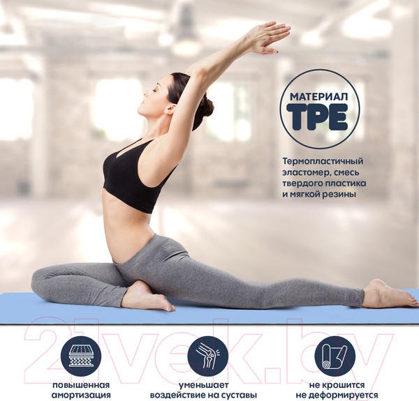 Изображение товара Коврик для йоги и фитнеса Daswerk 680033 (голубой/синий)