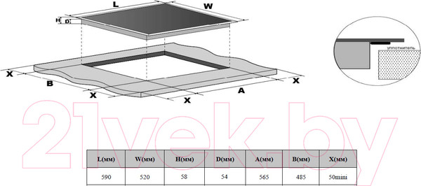 Изображение товара Индукционная варочная панель Weissgauff HI632W