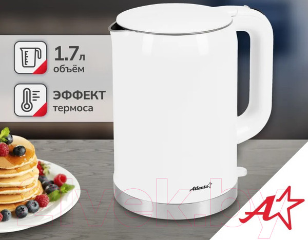 Изображение товара Электрочайник Atlanta ATH-2450 (белый)