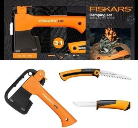 Изображение товара Набор аксессуаров для туризма Fiskars Топор+пила+нож / 1057912