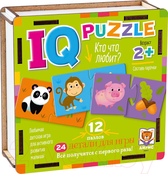 Изображение товара Развивающая игра Айрис-пресс IQ деревянный. Кто что любит? 2+ / 9785811282661