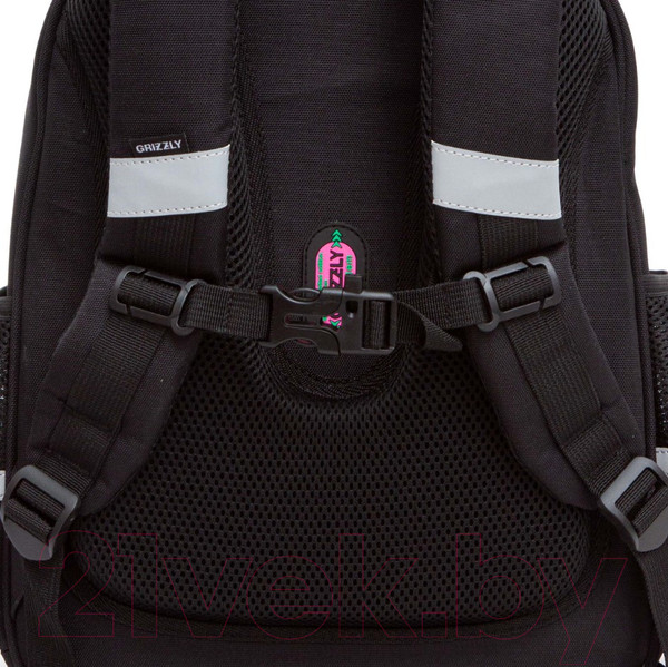 Изображение товара Школьный рюкзак Grizzly RAz-386-5 (черный)