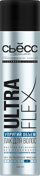 Изображение товара Лак для укладки волос Сьёсс Ultra Flex Упругий объем экстрасильная фиксация (400мл)