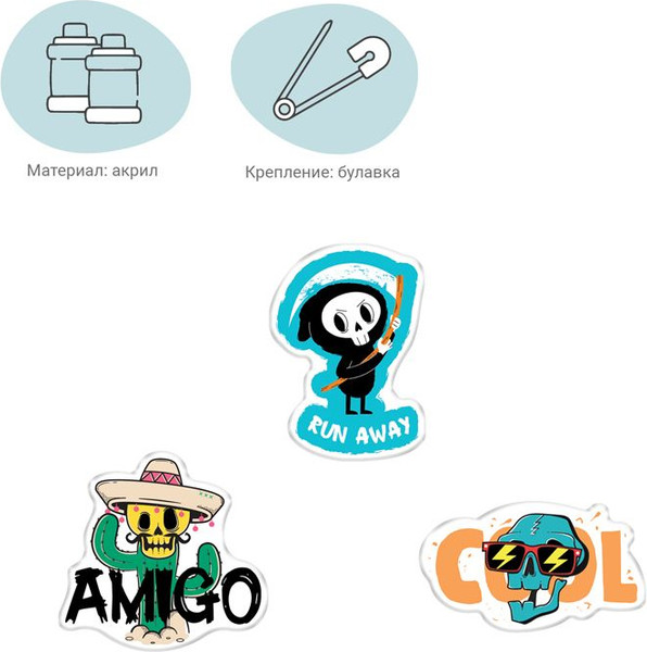 Изображение товара Набор значков Meshu Feline Joy / MS_54868 (3шт)