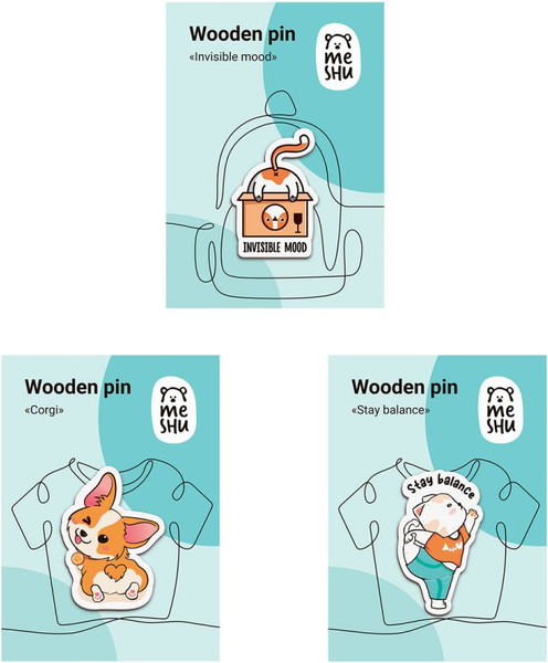 Изображение товара Набор значков Meshu Sports Animals / MS_54877 (3шт)