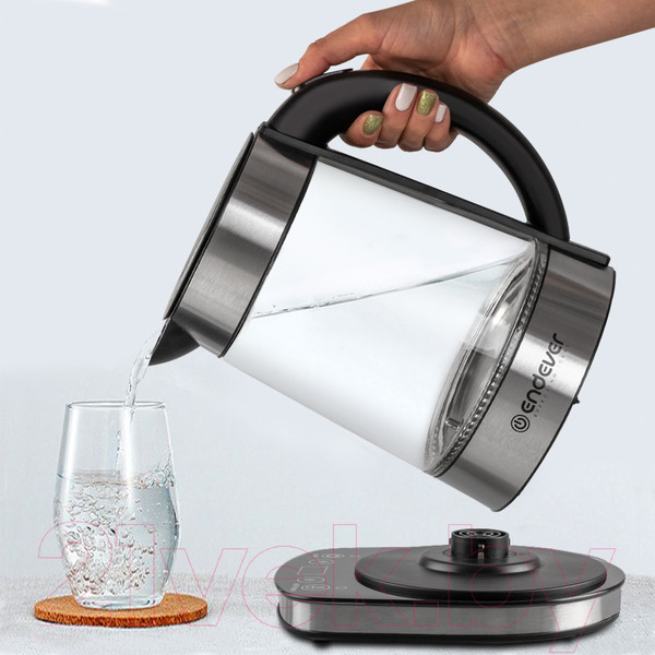 Изображение товара Электрочайник Endever Skyline KR-367G (черный/стальной)