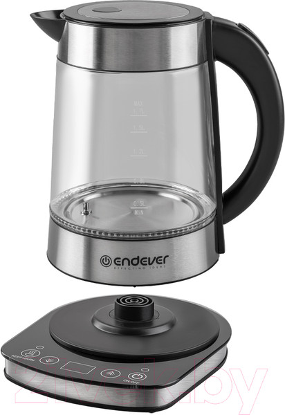Изображение товара Электрочайник Endever Skyline KR-367G (черный/стальной)
