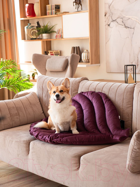 Изображение товара Матрас для животных Mr. Kranch Листочек / MKR221507 (фиолетовый)